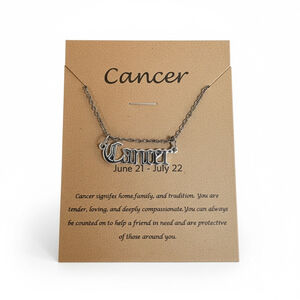 Zodiac Cancer Silver 18” Tone Necklace NEW